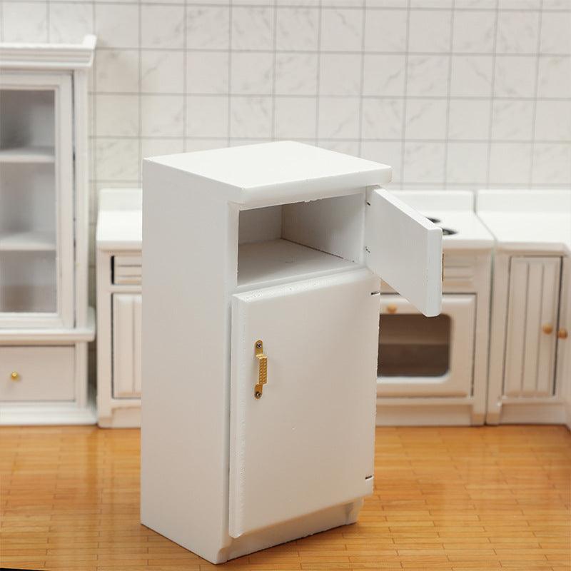 Miniature Furniture Miniature Model Kitchen Scene Of Doll House White Refrigerator