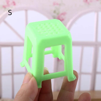Miniature Candy Toy Mahjong Table Chair Mini Model 112 Points Ob11 Classic Red Stool