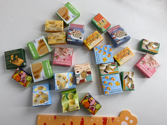 Lily minis-dollhouse Snack white card small paper box 6pcs