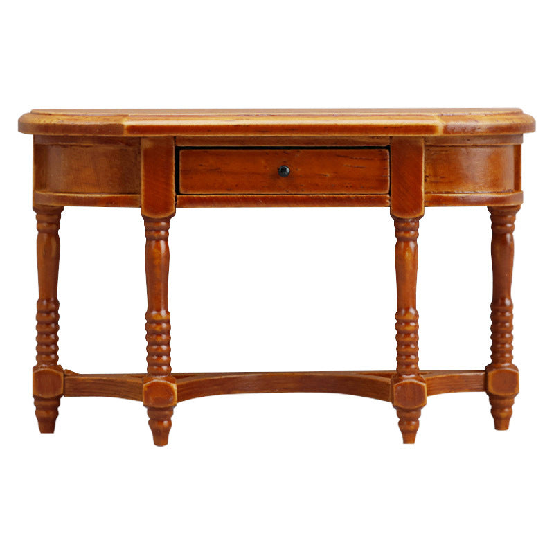 1:12 Mini Dollhouse Furniture – European Vintage Half-Table for Miniature Play Scenes