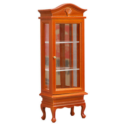 1:12 Mini Dollhouse Furniture – Wooden Arched Single Door Cabinet for Miniature Play Scenes