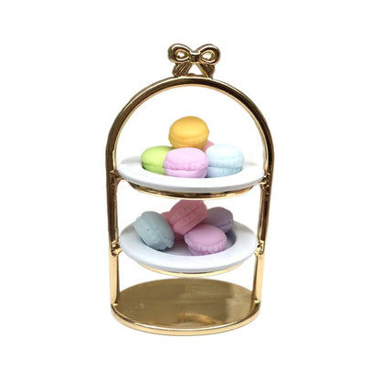 1:12 Dollhouse Metal Cake Stand & Plates