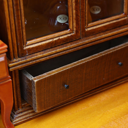 1:12 Mini Dollhouse Furniture – Vintage Brown Storage Cabinet for Living Room Scenes