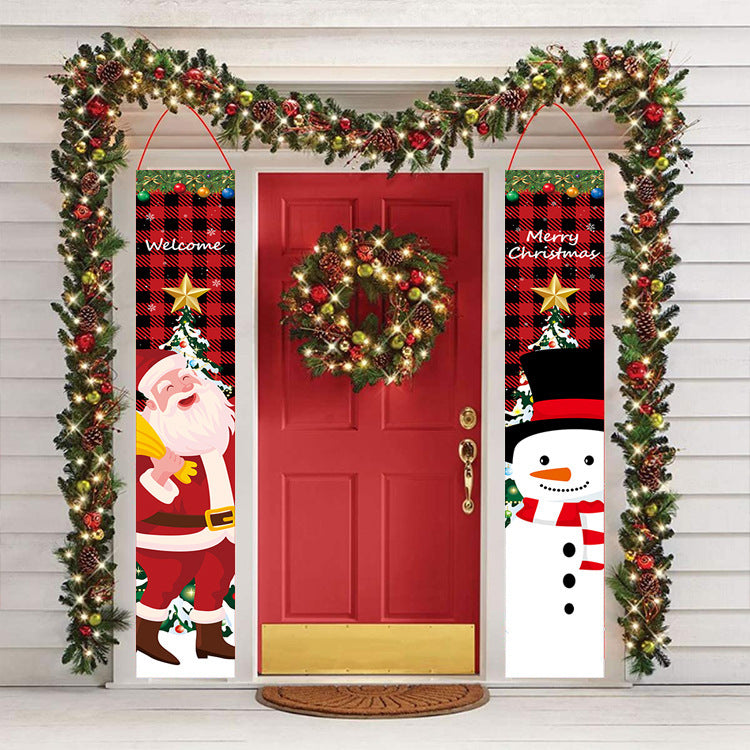 Christmas Banner Couplet Porch Decoration Flag