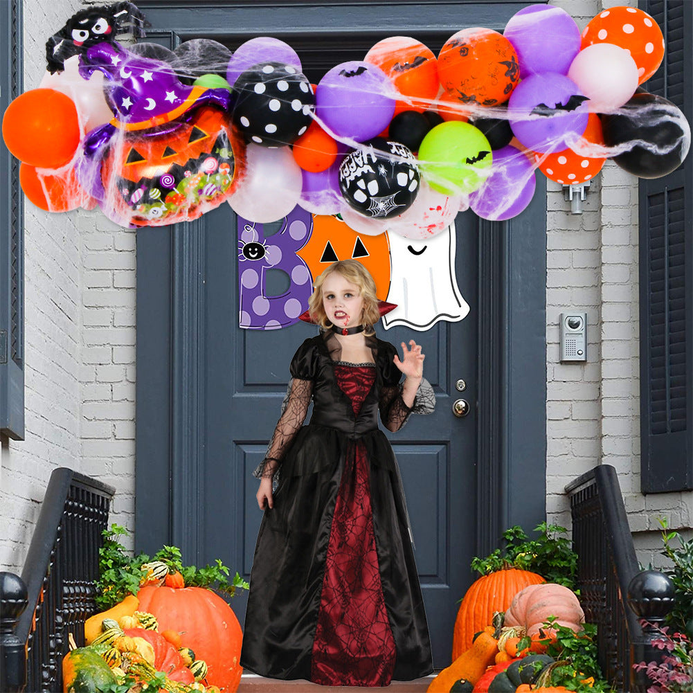 Halloween Pumpkin Theme Balloon Chain Party Decoration Supplies Halloween Balloon Set