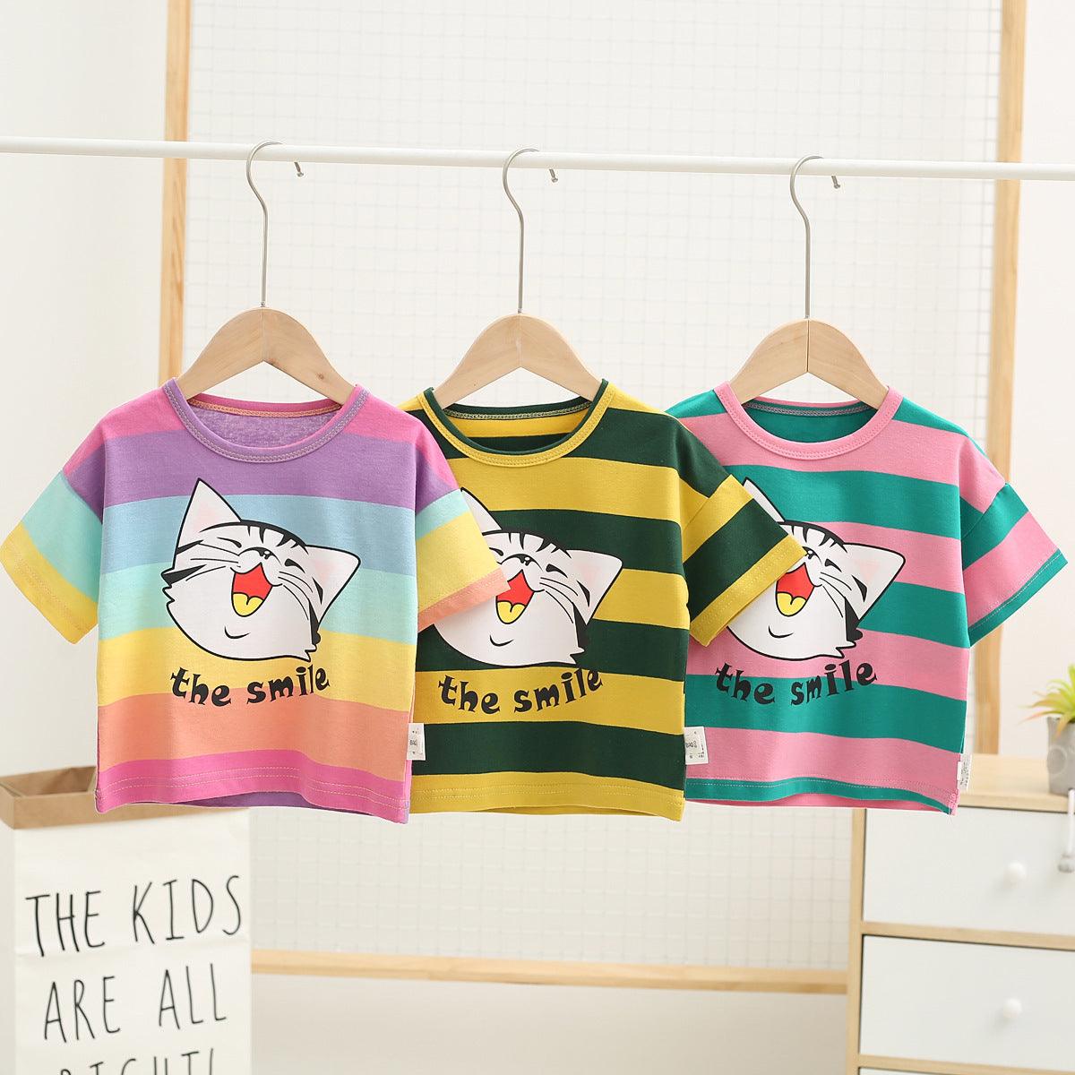 Children's wear A short-sleeved cat T-shirt N240, which is proxy for men and women in Bohan version of