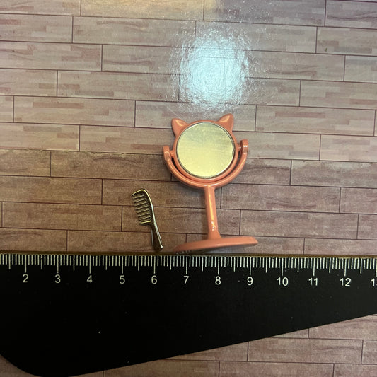 Lily minis-dollhouse miniature metal mirror pink