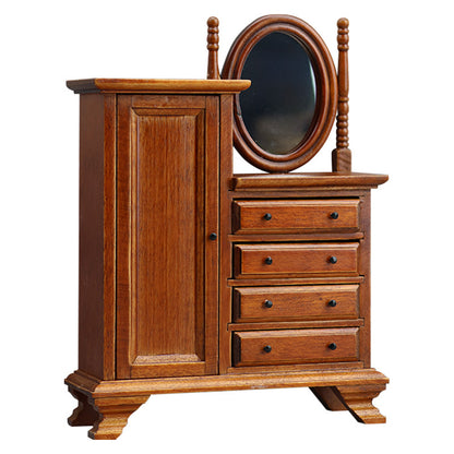 1:12 Mini Dollhouse Furniture – European Vintage Storage Vanity Cabinet for Miniature Scenes