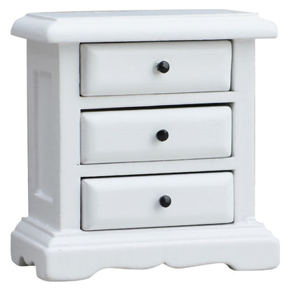 1:12 Mini Dollhouse Furniture – White Bedside Table for Miniature Scenes