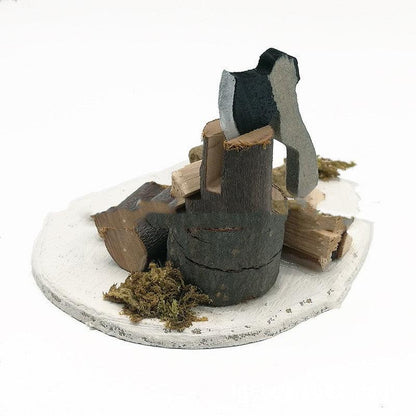 Miniature Garden Decoration Miniature Rustic Scene Simulated Wood Chopping Axe