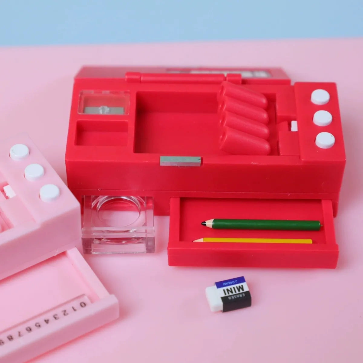 Miniature School Supplies Set - 1:12 Scale Realistic Pencils, Erasers & Rulers for Dollhouse Decor (Blythe/OB11 Compatible)