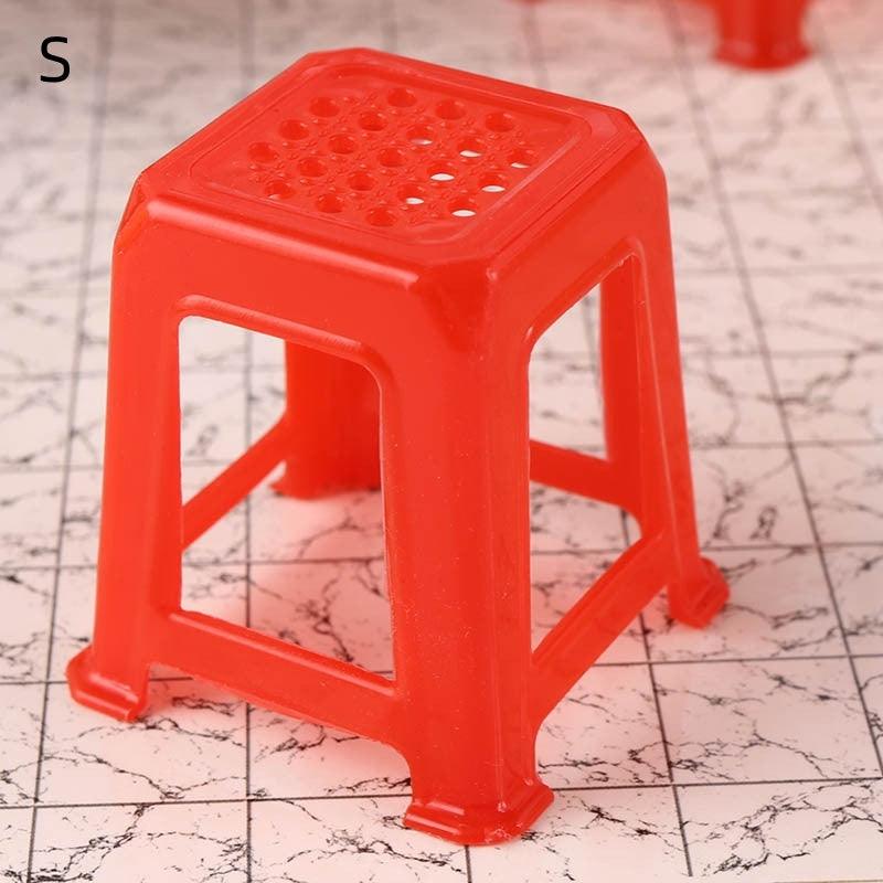 Miniature Candy Toy Mahjong Table Chair Mini Model 112 Points Ob11 Classic Red Stool