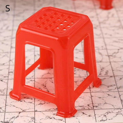 Miniature Candy Toy Mahjong Table Chair Mini Model 112 Points Ob11 Classic Red Stool
