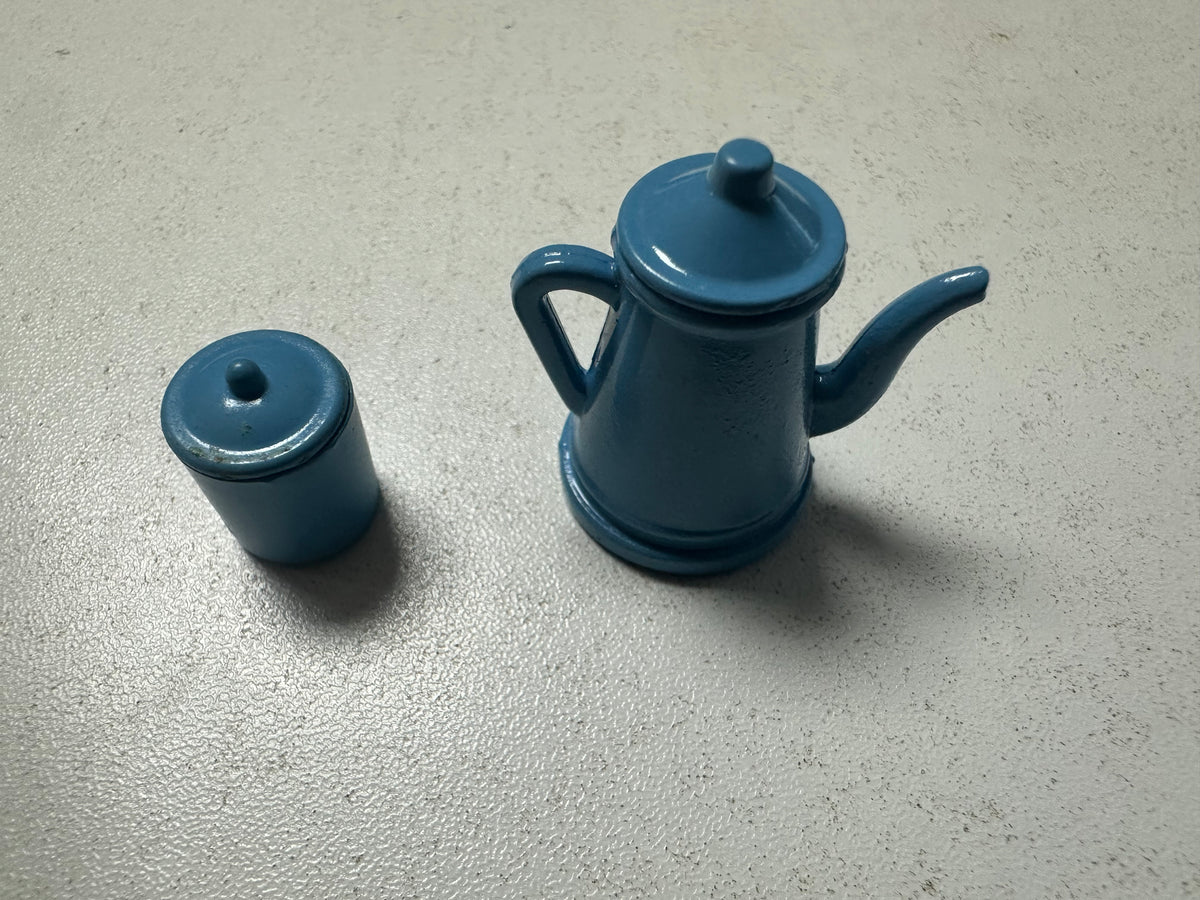 Lily minis-dollhouse Miniature Blue Coffee Pot and Canister Set