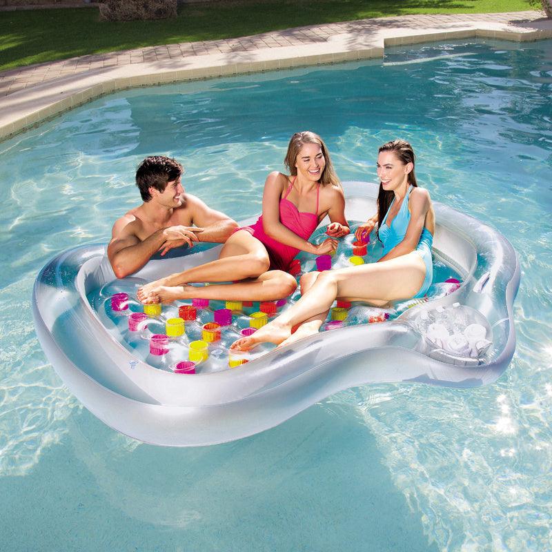 Single double thickened inflatable floating row