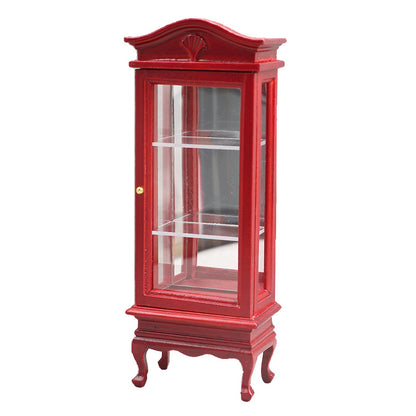 1:12 Mini Dollhouse Furniture – Wooden Arched Single Door Cabinet for Miniature Play Scenes