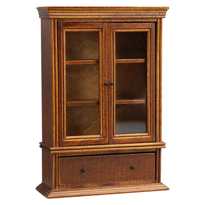 1:12 Mini Dollhouse Furniture – Vintage Brown Storage Cabinet for Living Room Scenes