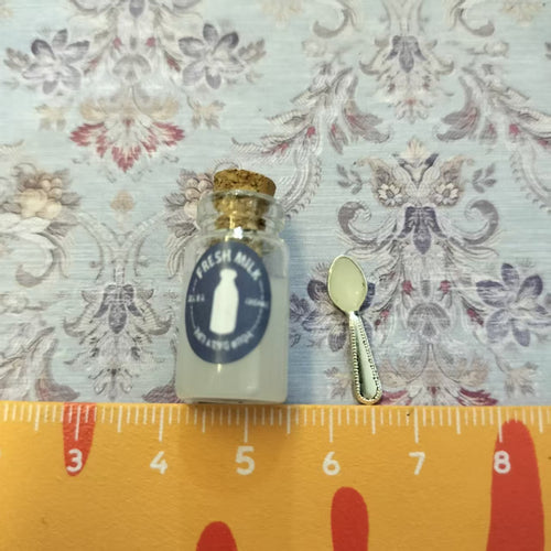 Lily minis Miniature Yogurt with Metal Spoon for Dollhouse
