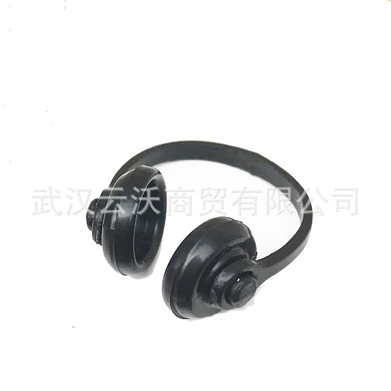 1:12 Dollhouse Mini Computer Room Scene Accessory - Black/Red Headphones