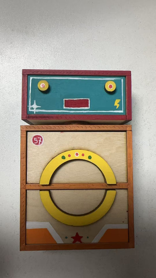 Lily minis-dollhouse Wooden robot cabinet