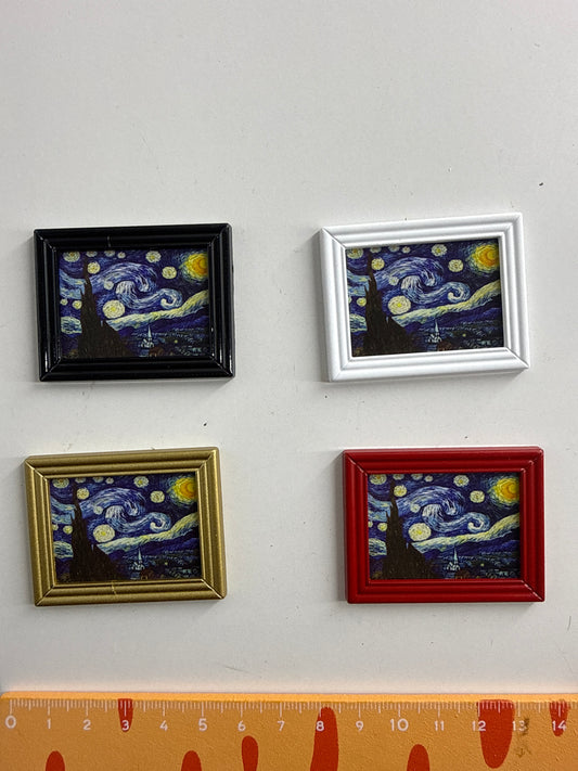 Lily minis-dollhouse Metal Van Gogh's famous paintings 1pcs Random styles
