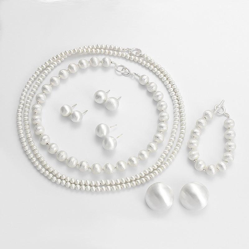 Heavy Industry Brushed Ball Necklace Light Luxury Design Sense Twin