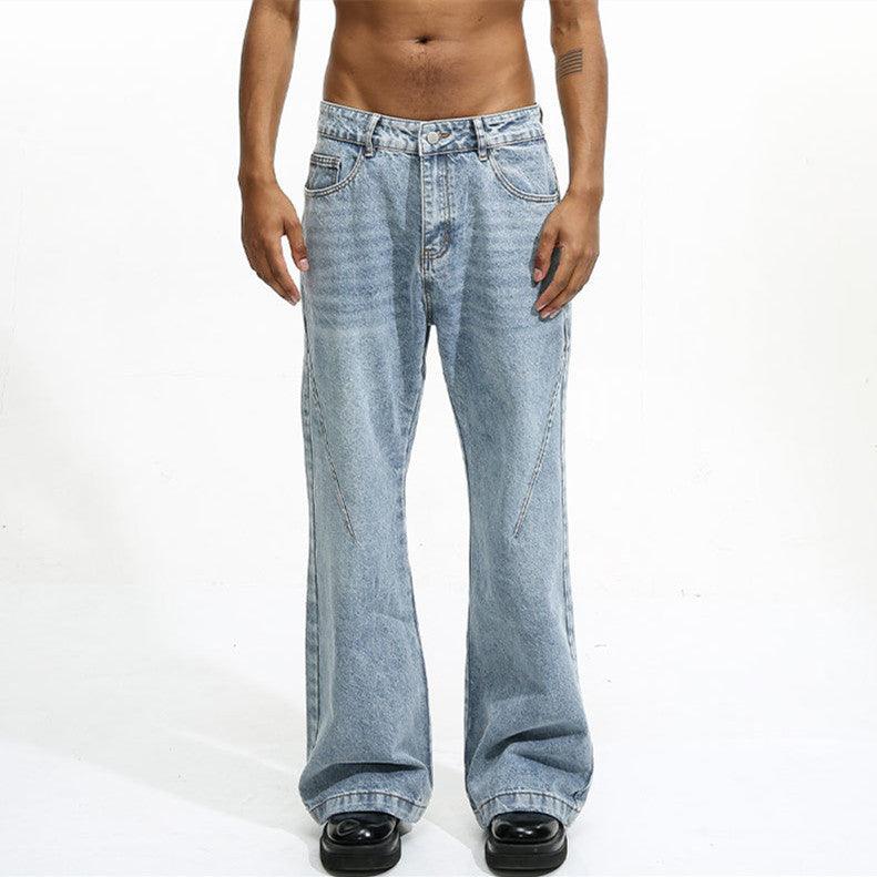 Men's American-style Vintage White Washed Straight Jeans