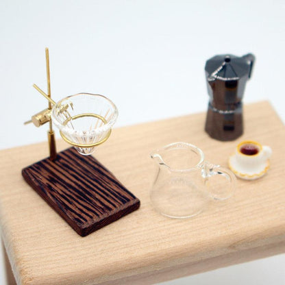 Dollhouse Mini Hand Punch Coffee Shelf Glass Pot Miniature Living Room And Kitchen Scene Model Accessories