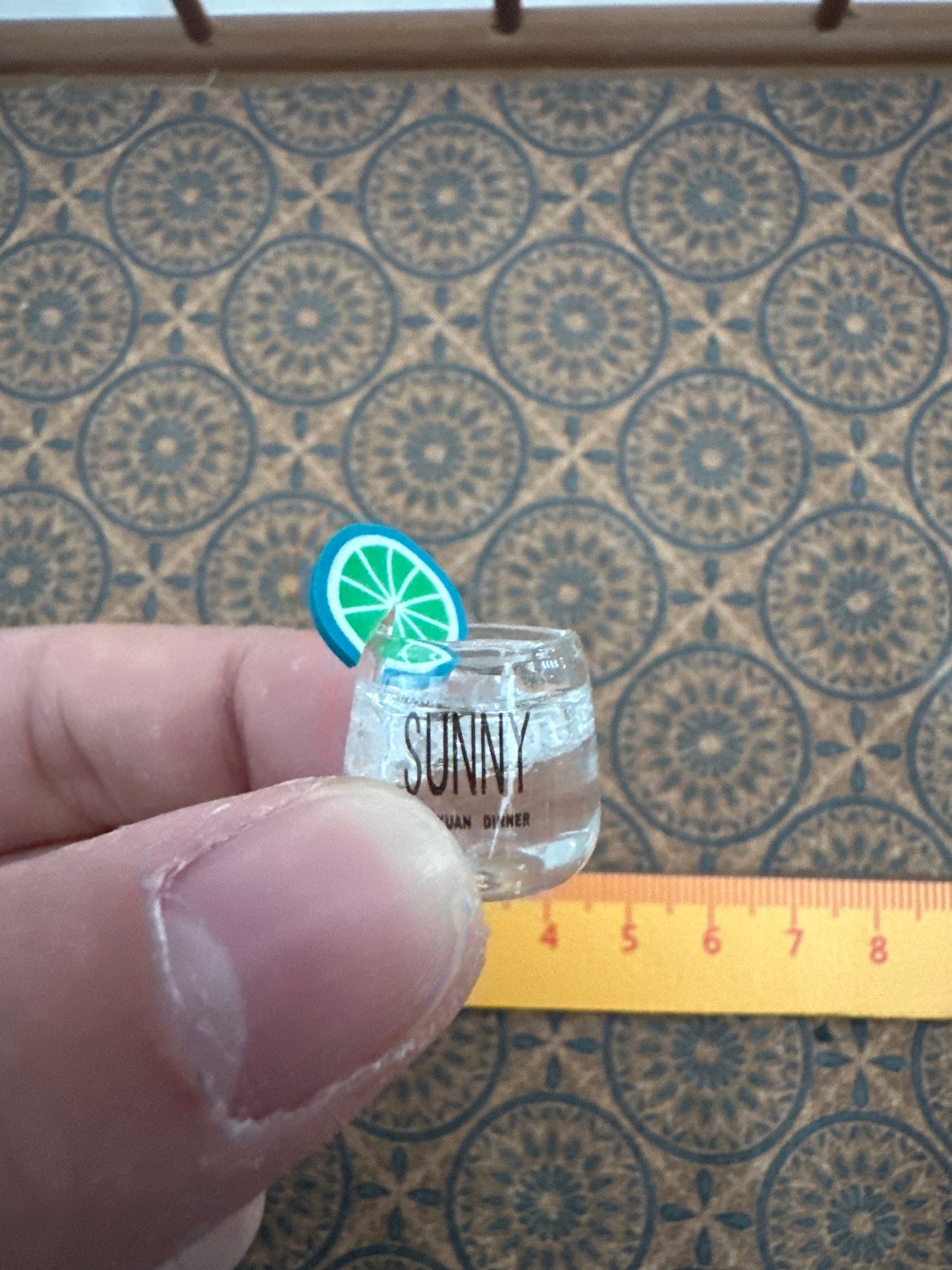 Lily minis-dollhouse miniature Lime iced drink