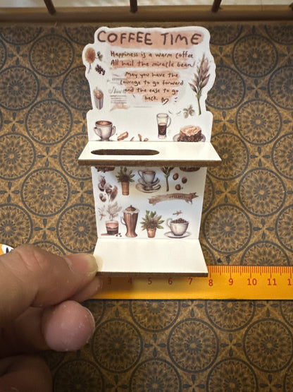 Lily minis-dollhouse miniature Coffee wooden rack