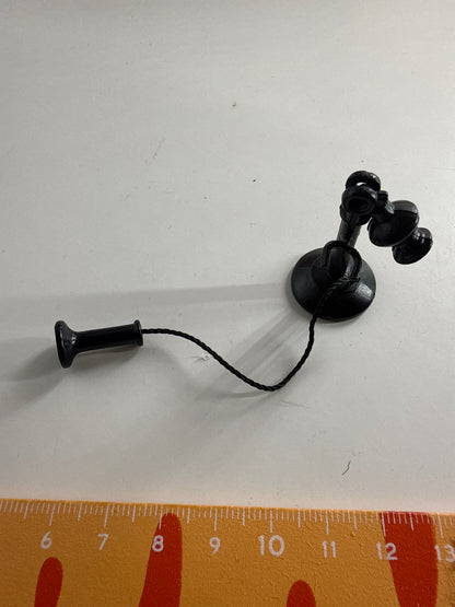 Lily minis-dollhouse Black old-fashioned handset machine