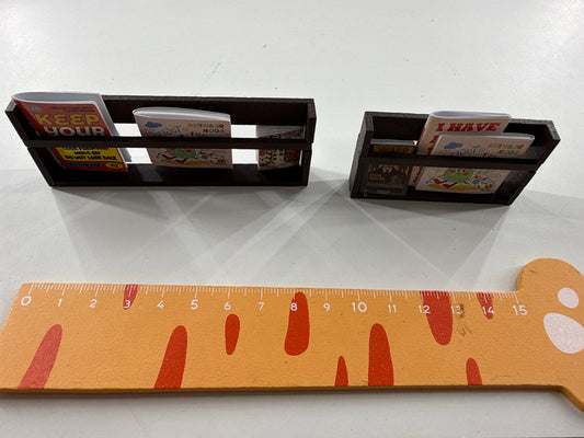 Lily minis-dollhouse Wooden book rack