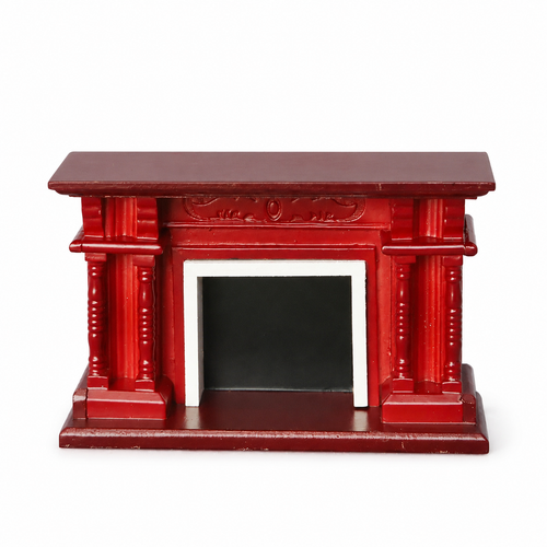 Lily minis-dollhouse Vintage Redwood Fireplace