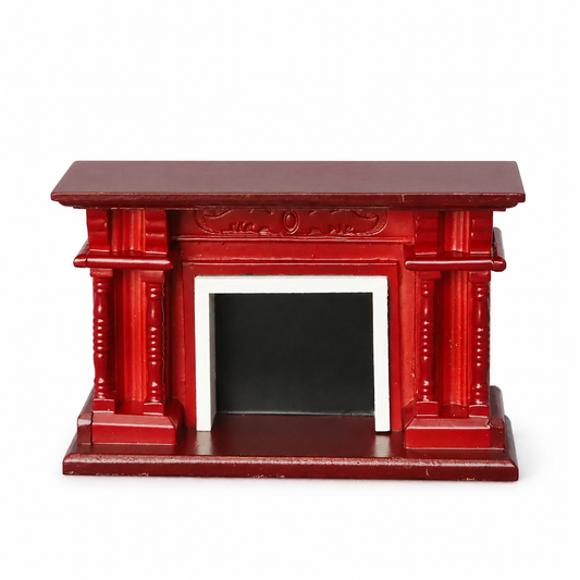 Lily minis-dollhouse Vintage Redwood Fireplace