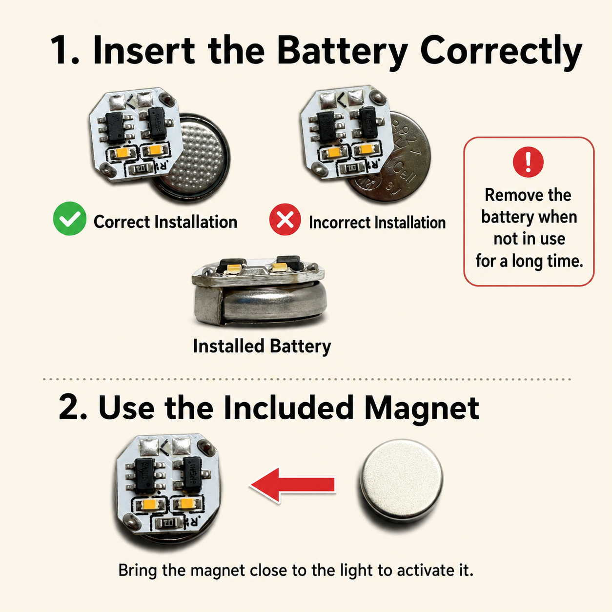 Lily_Mini Wireless Magnetic Control LED Light Set (Dual-LED Version)