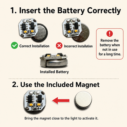 Lily_Mini Wireless Magnetic Control LED Light Set (Dual-LED Version)