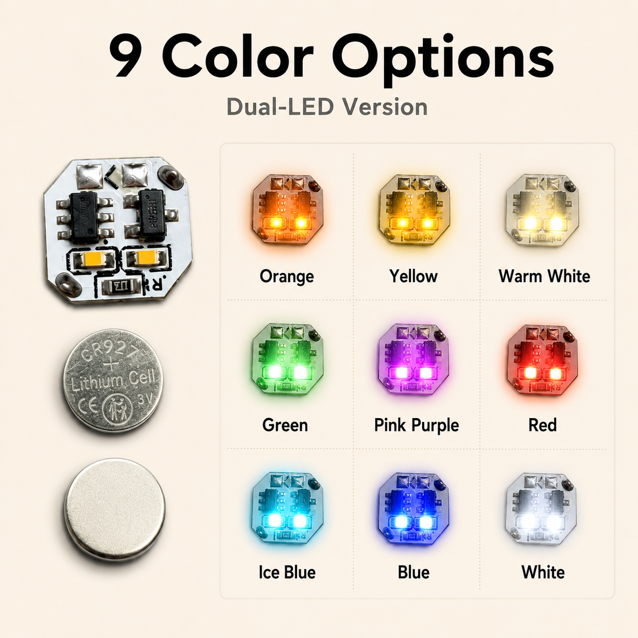 Lily_Mini Wireless Magnetic Control LED Light Set (Dual-LED Version)