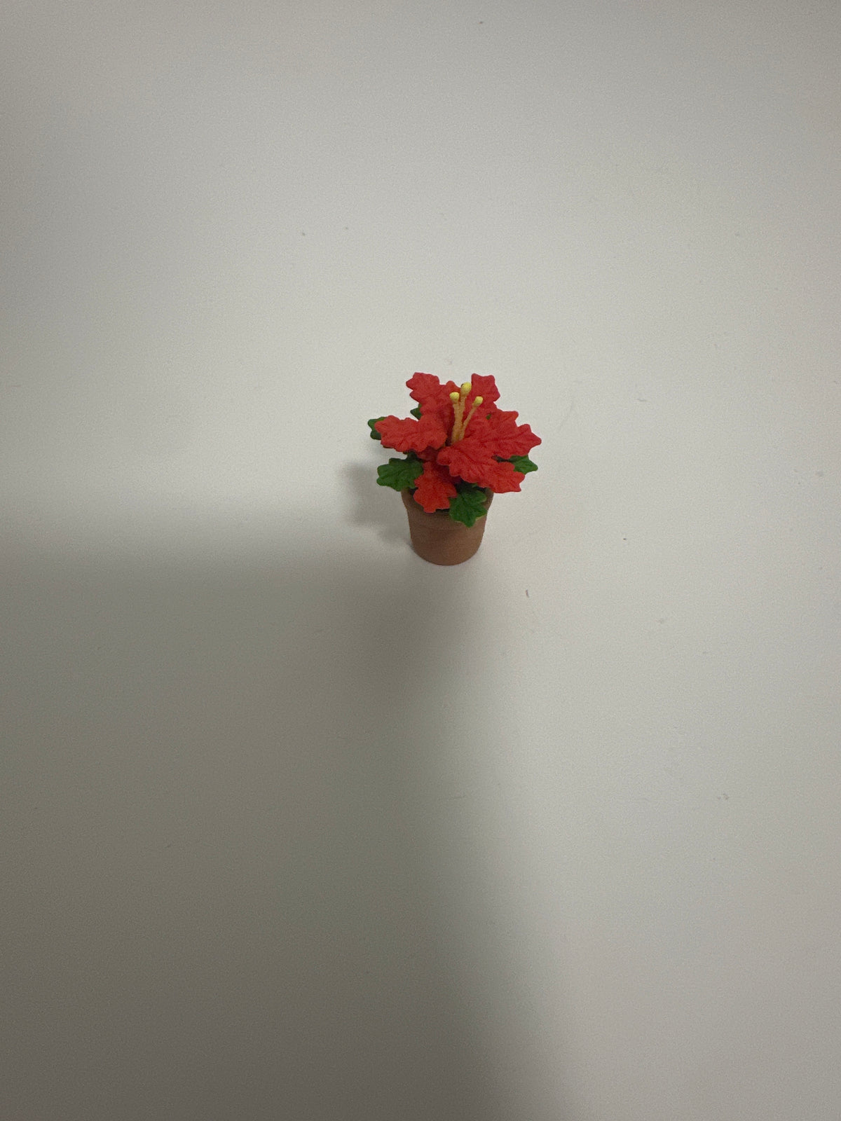 Lily minis-dollhouse miniature Red clay flowers