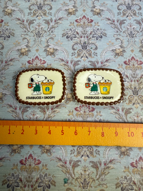 Lily minis-dollhouse miniature snoopy plate 2 pcs