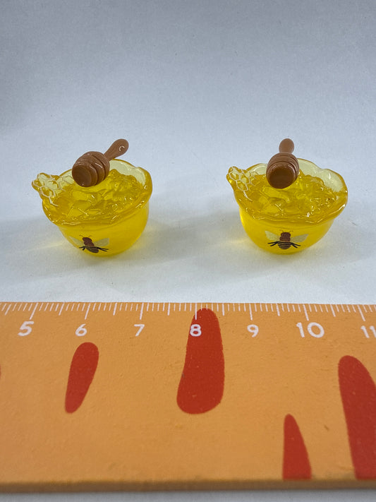 Lily minis-dollhouse Honey jar and honey stick 1pcs