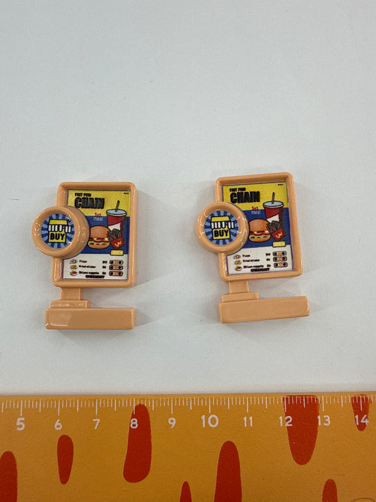 Lily minis-dollhouse Hamburger signboard 3pcs