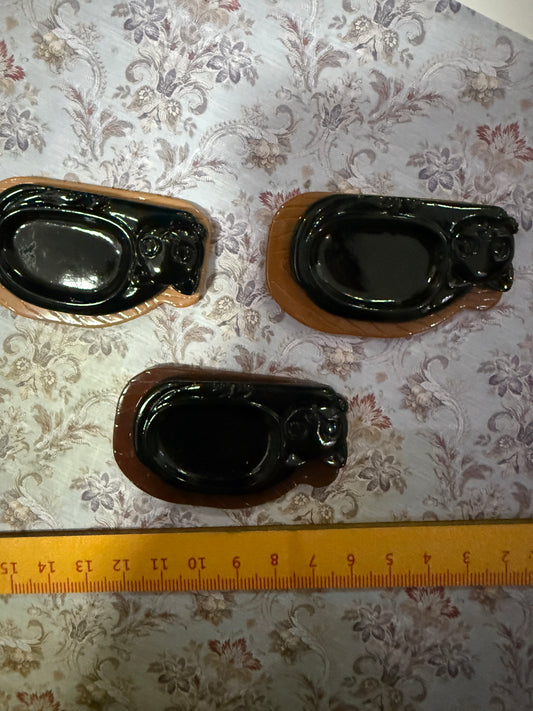 Lily minis-dollhouse miniature cat pan 3 sets