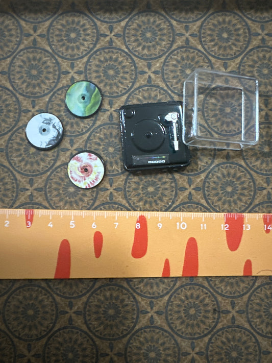 Lily minis-dollhouse miniature Metal CD player