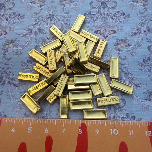 Lily minis- dollhouse miniature gold bar 10 pcs