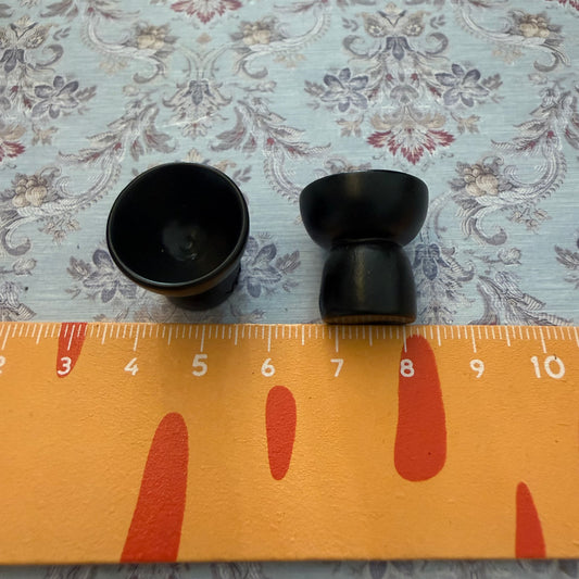 Lily minus- dollhouse miniature black vase bowl 3 pcs