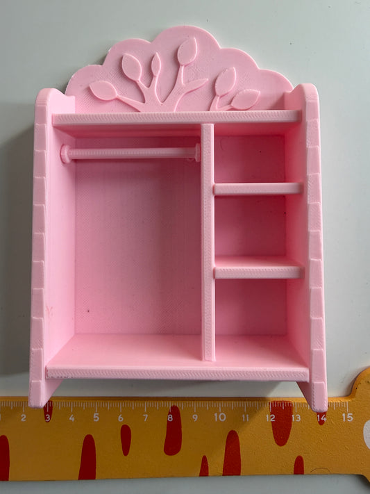 Lily minis-dollhouse Pink tree-shaped wardrobe