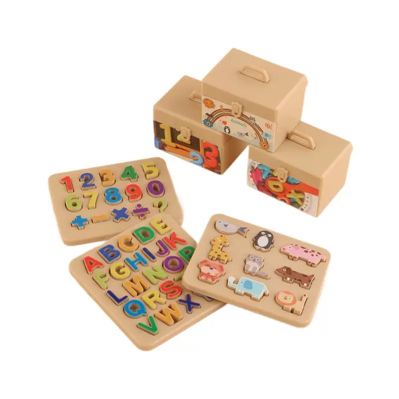 Lily minis-dollhouse English alphabet puzzle storage box