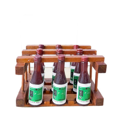 1:12 Dollhouse Miniature Model Scene Accessory – Beer Rack with 9 Beer Bottles