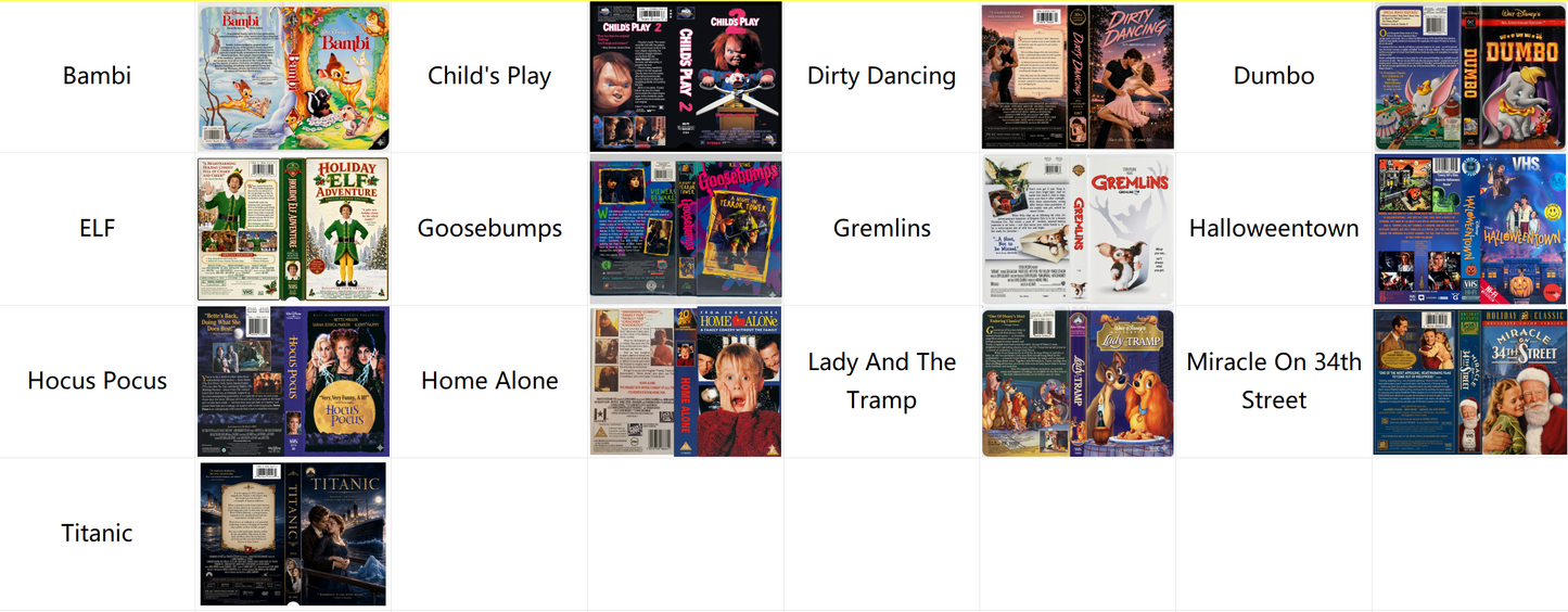 Lily minis-dollhouse 1:12 Miniature VHS Tapes