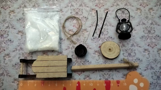 Lily minis Miniature Skiing and Camping Set for Dollhouse